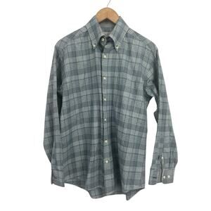 Alex Cannon Blue Plaid Button Down Cotton Shirt Men’s Small